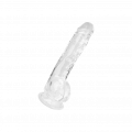 Transparenter Naturdildo mit Hodenansatz