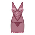 Edles Nachthemd mit String berry L/XL