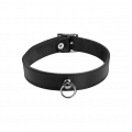Schmales Leder-Halsband mit O-Ring