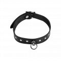 Leder-Halsband mit Flachnieten