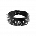Breites Leder-Halsband mit Killernieten