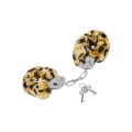 Police cuffs with soft leopard fur