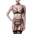 Gepunktetes Dessous-Set, 4-Teile