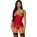 Teddy aus Spitze und Mesh rot (L)