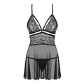 Babydoll & String schwarz XXL
