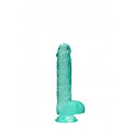 Jelly Dildo mit Hoden in türkis (15 cm)