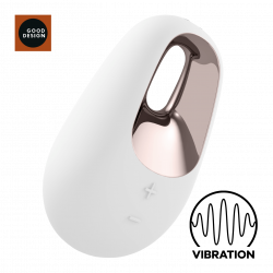 Satisfyer 'WHITE TEMPTATION', Auflegevibrator, weiß/roségold, 9,5 cm