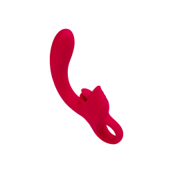 Silikon Rabbit mit Zungen-Klitorisreizer, 21,5 cm