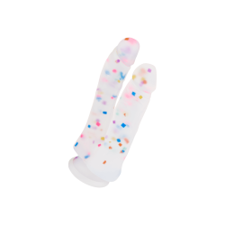 Silikon-Doppeldildo mit Konfetti, 17,5cm
