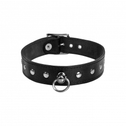 Leder-Halsband mit Flachnieten