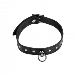 Leder-Halsband mit Flachnieten