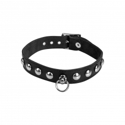 Leder-Halsband mit Rundnieten