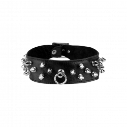 Breites Leder-Halsband mit Killernieten