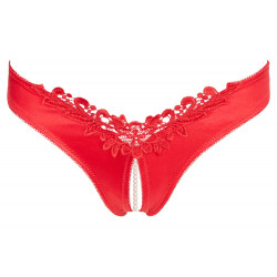 Roter Slip mit Perlenkette