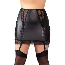 Sexy Mattlook Rock mit Spitzen-Einsätzen