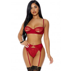 "Just a Peek" Dessous-Set rot