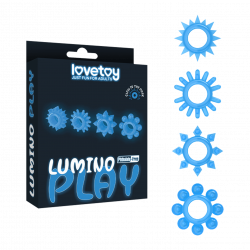LoveToy - Lumino Play Cock Ring Set of 4 - Glow in the Dark