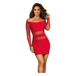 Axami Minikleid mit transparenten Einsätzen rot XL