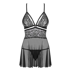Babydoll & String schwarz