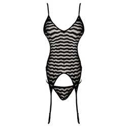 Lumunu Lingerie Fishnet-Top mit Strapse (4 tlg.)